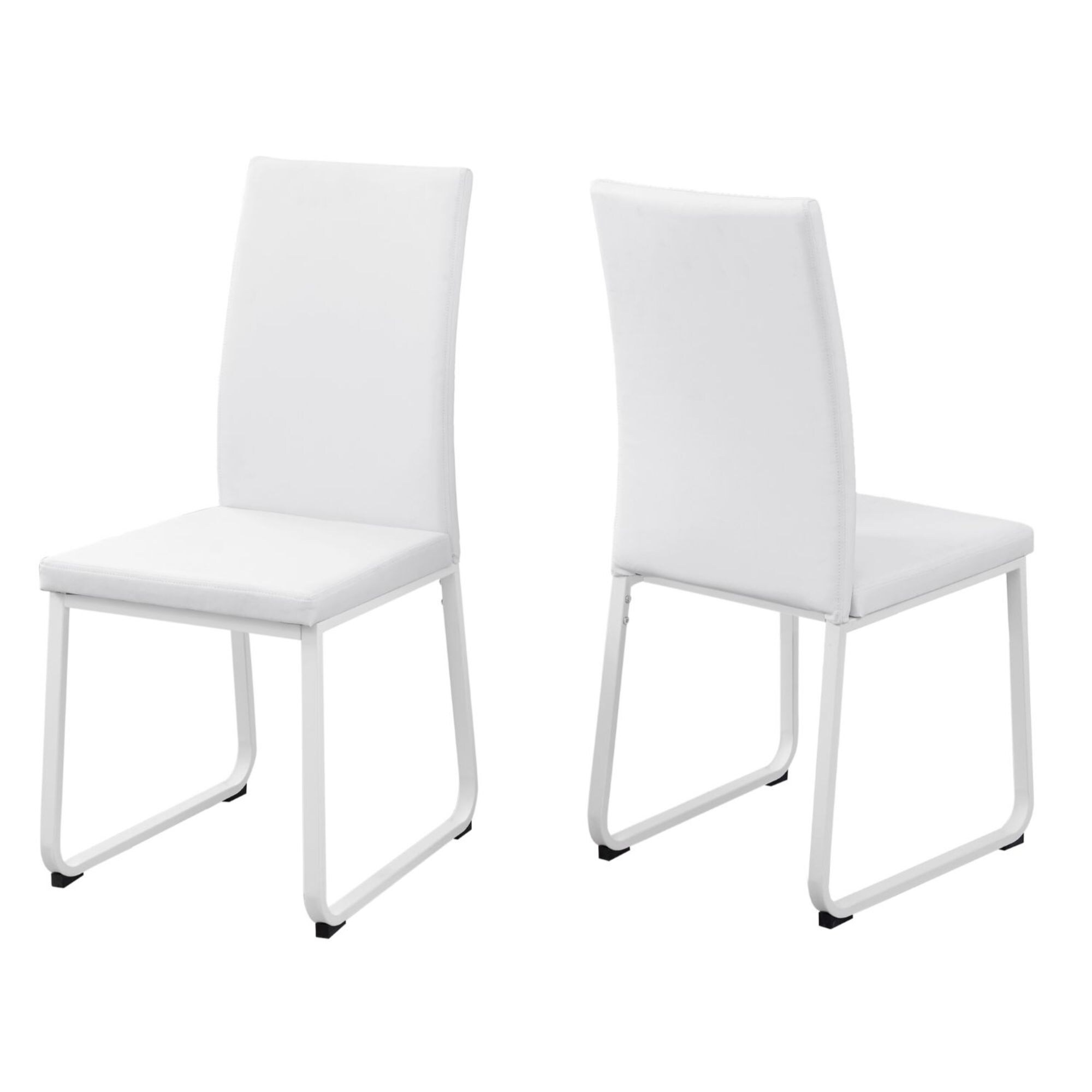 Offex 2 Pieces Contemporary And Modern White Leather Look White Dining Chair 38 H On Sale Overstock 31422153