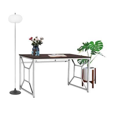 Martha Office Workspace Desk MDF/Chrome In Brown