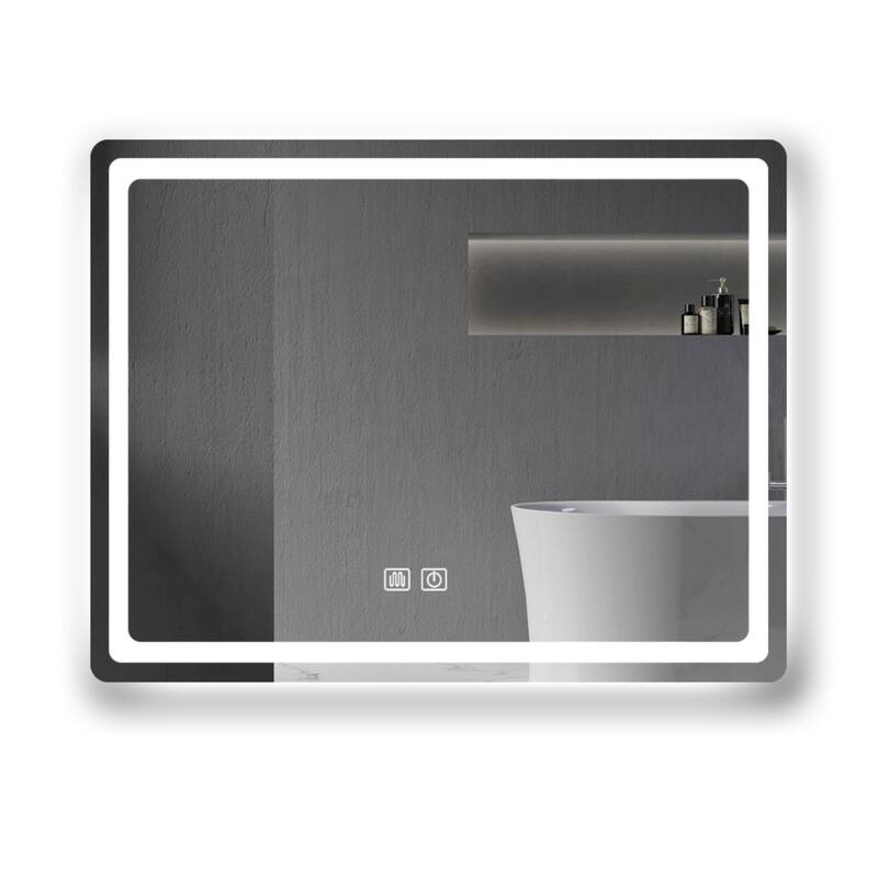 31 x 24 Frameless Light Bathroom Vanity LED Mirror, Dimmable Defogger Bathroom Wall Mirror with Light - 31*24 Inch