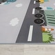 preview thumbnail 3 of 6, Kids Rug for Nursery Construction Road Play Mat with Cranes and Trucks