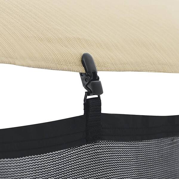 double offset patio umbrella Pellebant 10x13FT Double-Top Cantilever Patio Umbrella 350lbs Fillable Wheeled Base Pull Handle Offset 360 Rotation Tan
