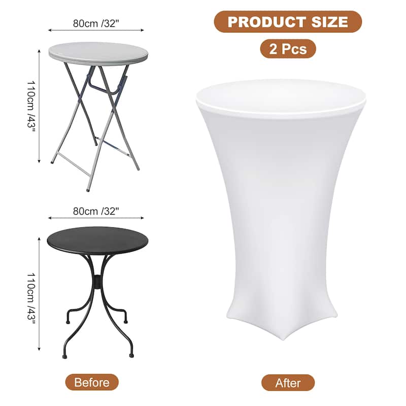 2pcs Cocktail Tablecloth Spandex Stretch Tablecloth Table Cover