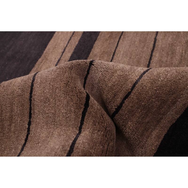 ECARPETGALLERY Hand-knotted Opulence Taupe Wool Rug - 8'0 x 9'6