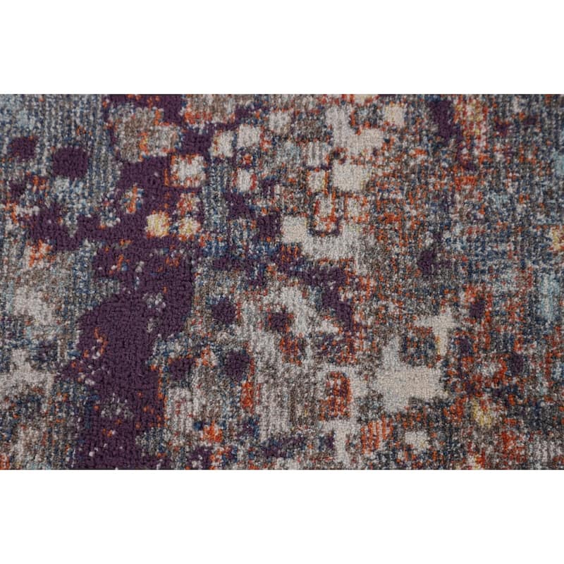 Grey Abstract Turkish Area Rug Machine Made Carpet - 5'0" x 8'0"