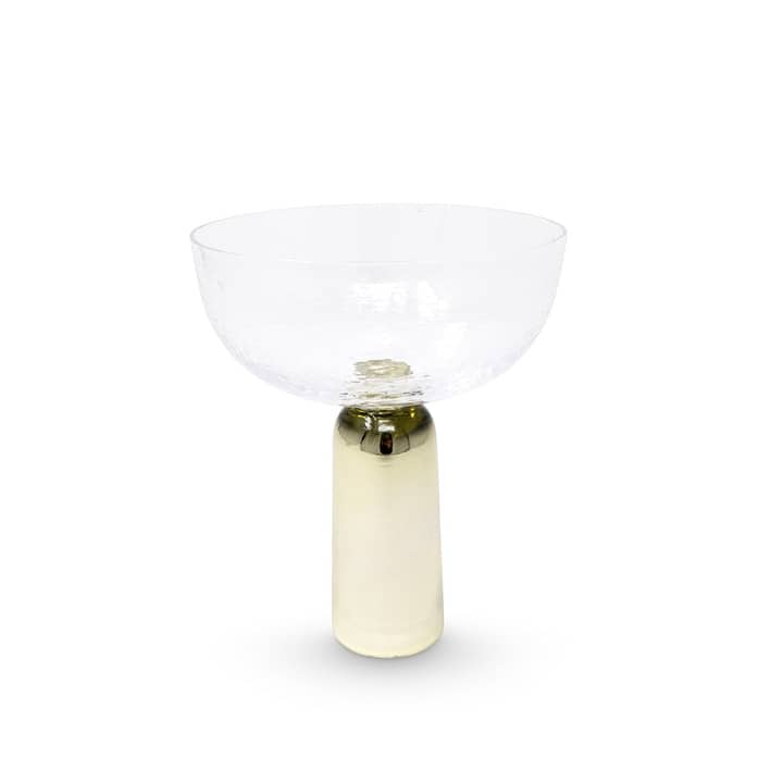 Hammered Dessert Bowls on Gold Pedestal, Set of 6