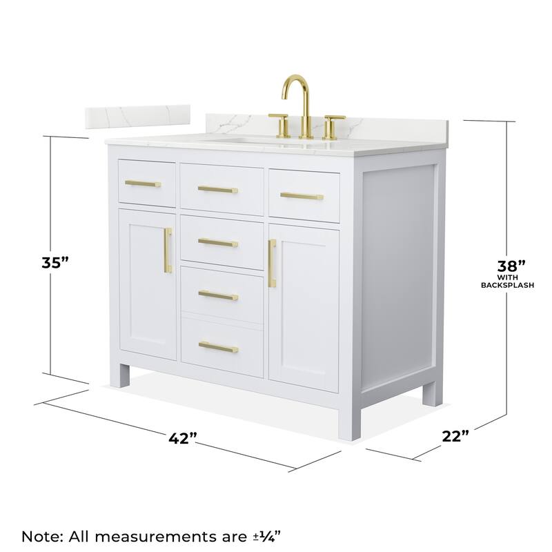 Wyndham Collection WCG2424-42S-QTZ-US3MXX Beckett 42" Free Standing