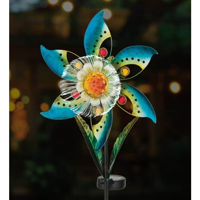 Blossom Solar Spinner Stake - Blue