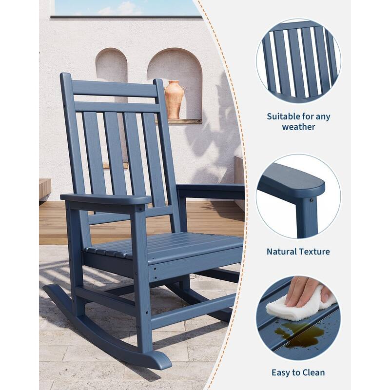 Folding Adirondack Chairs Set Of 1 HDPE Plastic Outdoor Chairs