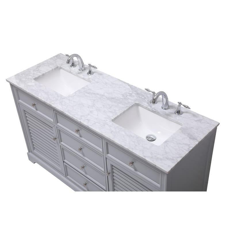 Contemporary 60" Double Bathroom Vanity Set