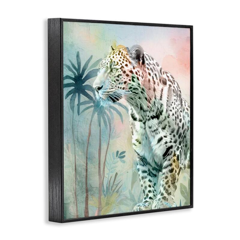 Stupell Gazing Jungle Leopard Framed Giclee Art Design By Kim Allen