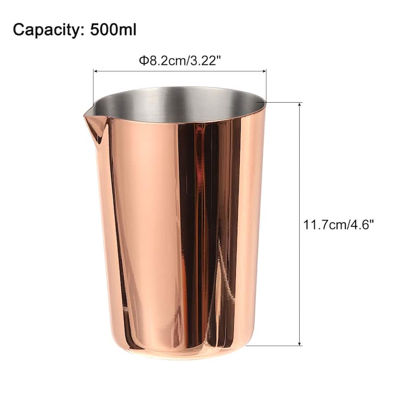 Stainless Steel Cocktail Mixing Glass 17oz/500ml Cocktail Mixing Cups - Rose Gold