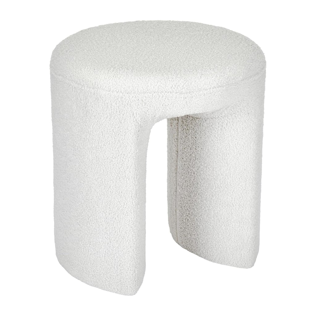 Plush Teddy Fabric Small Ottoman Foot Stool Vanity Stool for Bedroom