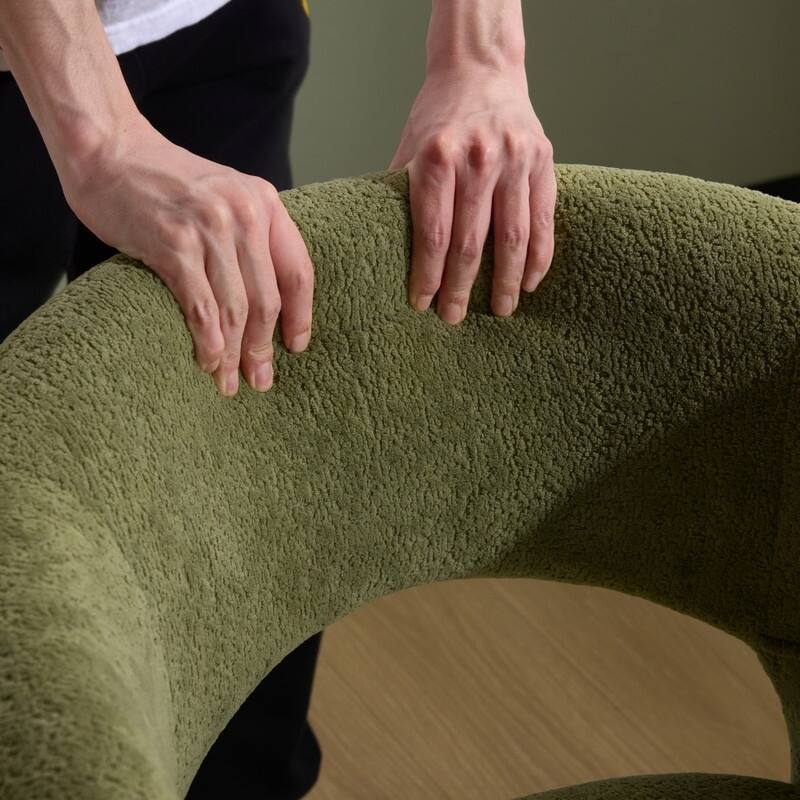 22.64 Inch Velvet Ring Backrest Swivel Office Chair