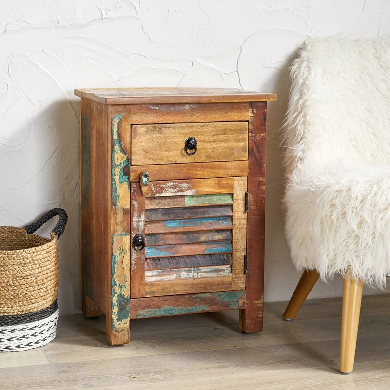 Exquisite Handcrafted Side Table with Drawer for Stylish Homes - Natural - Wood