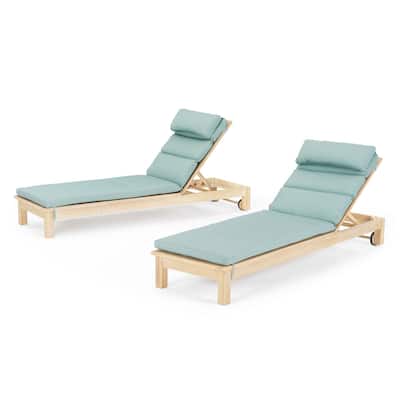 Kooper 2 Piece Sunbrella Outdoor Patio Chaise Lounges With Cushions