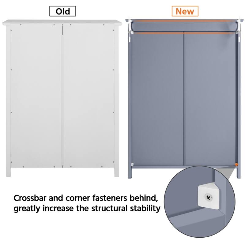 Yaheetech Floor Cabinet with 2 Doors, 2 Adjustable Shelves