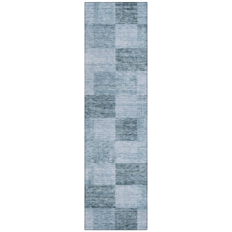 Machine Washable Indoor/ Outdoor Checker Chantille Rug