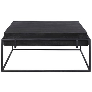 35" Black Modern Style Rectangular Coffee Table