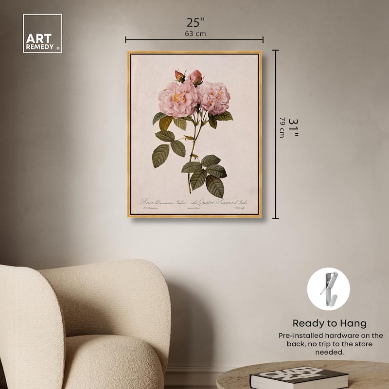 Damask Rose Canvas by Art Remedy