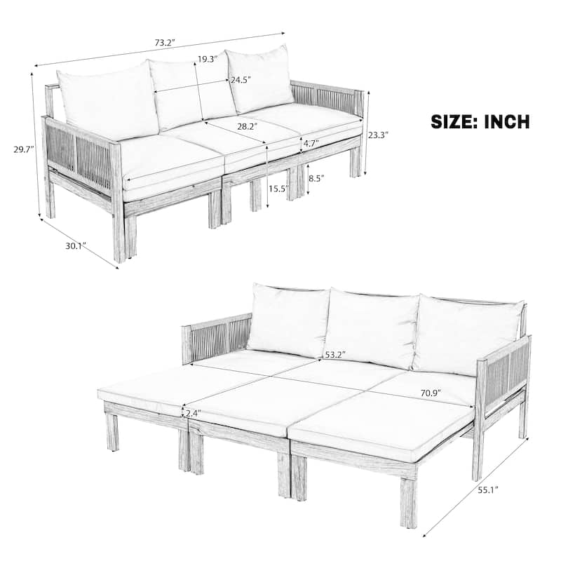 3-in-1 Outdoor Daybed & Patio Sofa with Pull-Out Sleeper by Leisure Zone