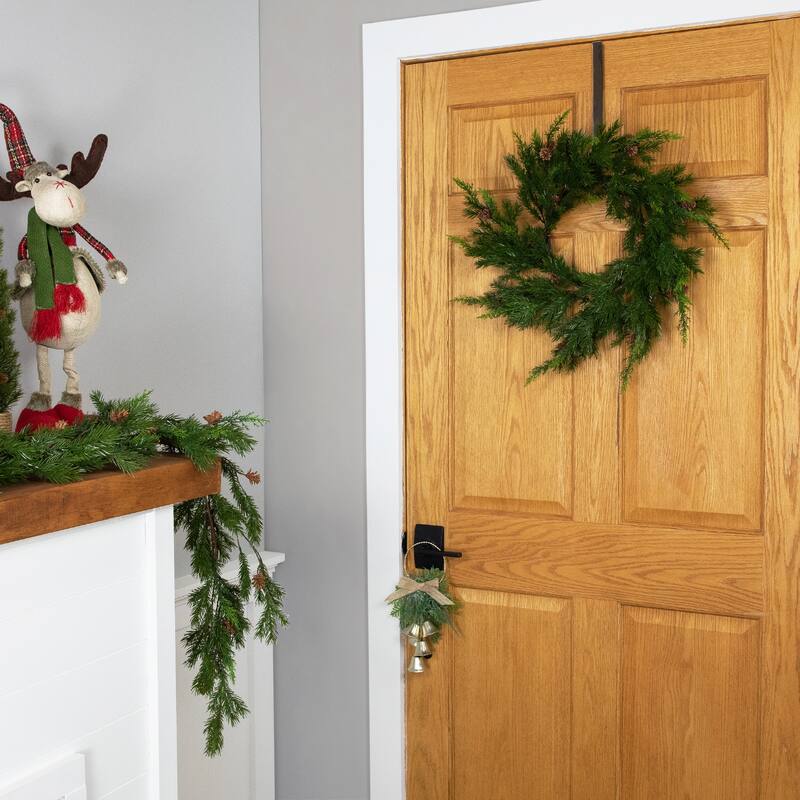 Cypress and Pine Cone Artificial Christmas Wreath 24-Inch - Unlit - 24"