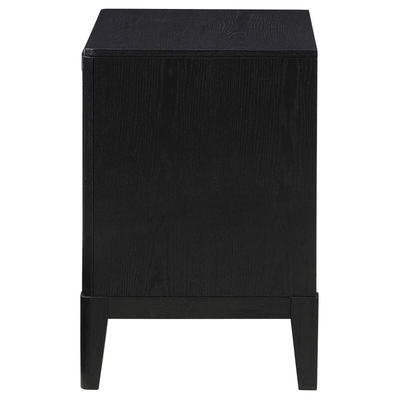 Wirebrushed Black 2 Drawer 18 in. W Nightstand with Sturdy Hardware and Ample Storage