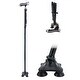 preview thumbnail 1 of 5, Folding Walking Cane with LED Light, Quad Pivoting Base and Ergonomic Handle - 5 Adjustable Heights, Collapsible, Portable Black