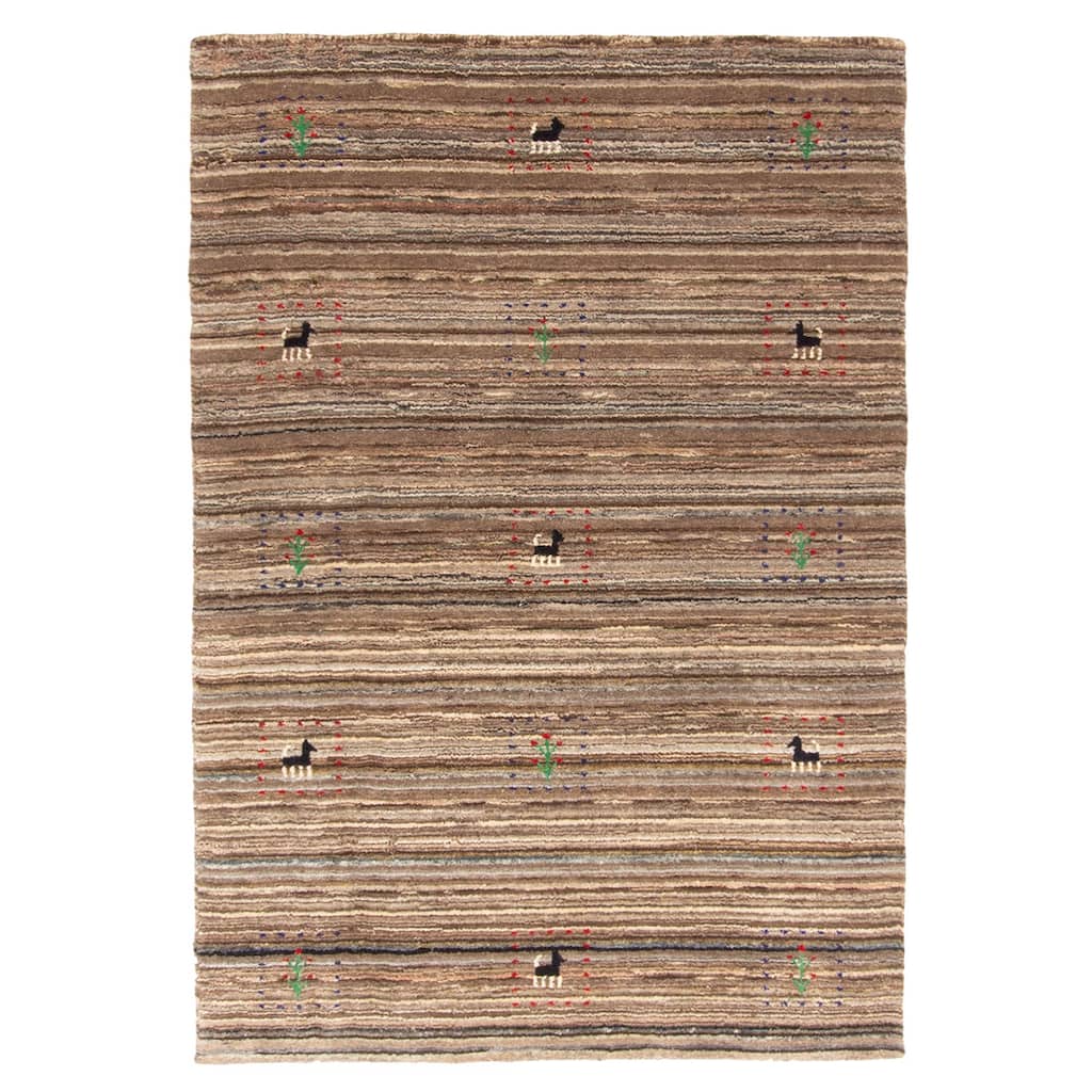 ECARPETGALLERY Hand Loomed Kashkuli Gabbeh Brown Wool Rug - 3'1 x 4'8