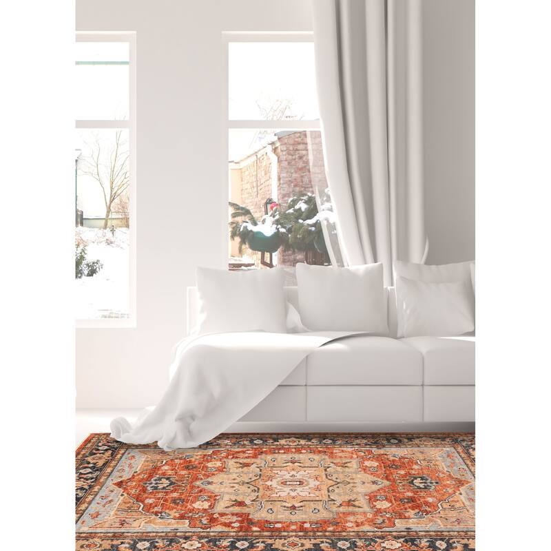 ECARPETGALLERY Hand-knotted Jules Serapi Red Wool Rug - 6'0 x 9'0