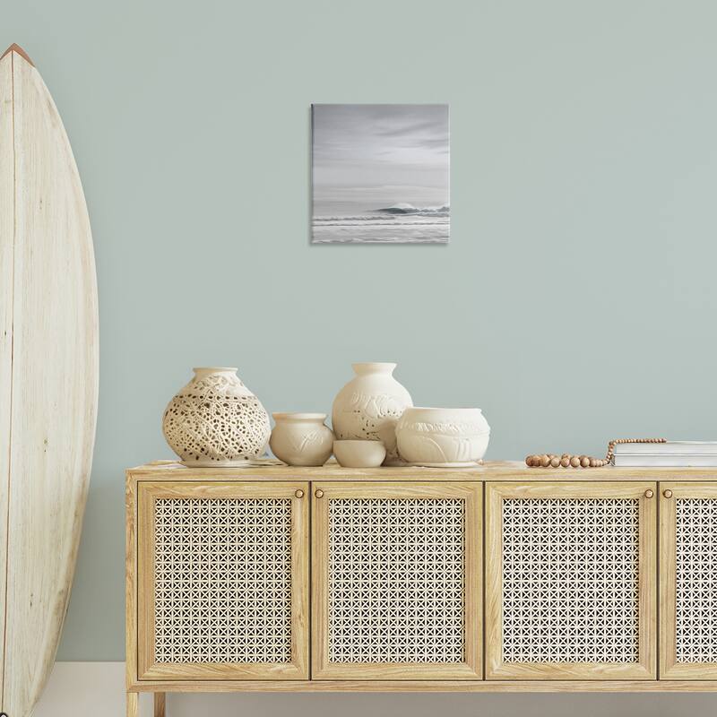 Stupell Misty Grey Beach Ripples Canvas Wall Art Design By Maggie Olsen