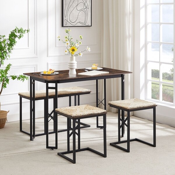 Javlergo 4-Piece Dining Table Set Space Saving Counter Height