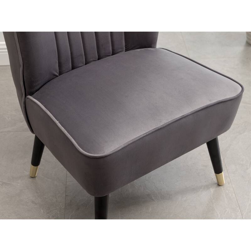 Gray Upholstered Chair Side Chair Lobby Chair Leisure Chair Armless Chair Corner Chair for Living Room