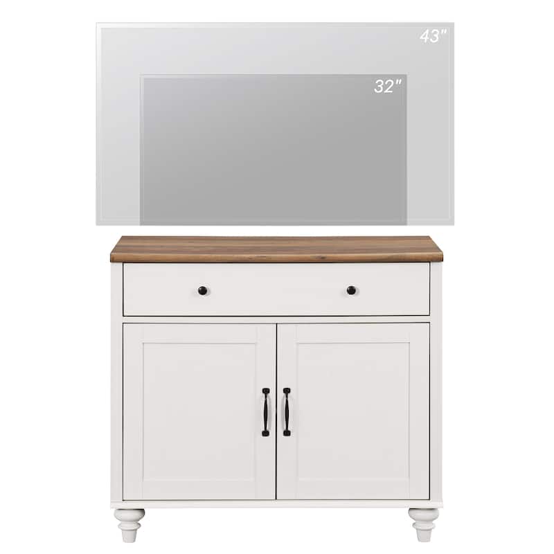 Farmhouse TV Stand for 75 inch TV, TV Console with Storage