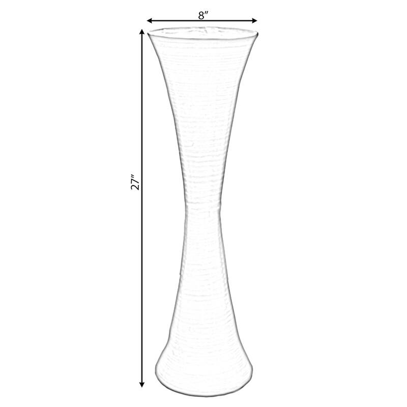 Decorative Modern Bamboo Display Floor Vase Hourglass Shape, 27 Inch