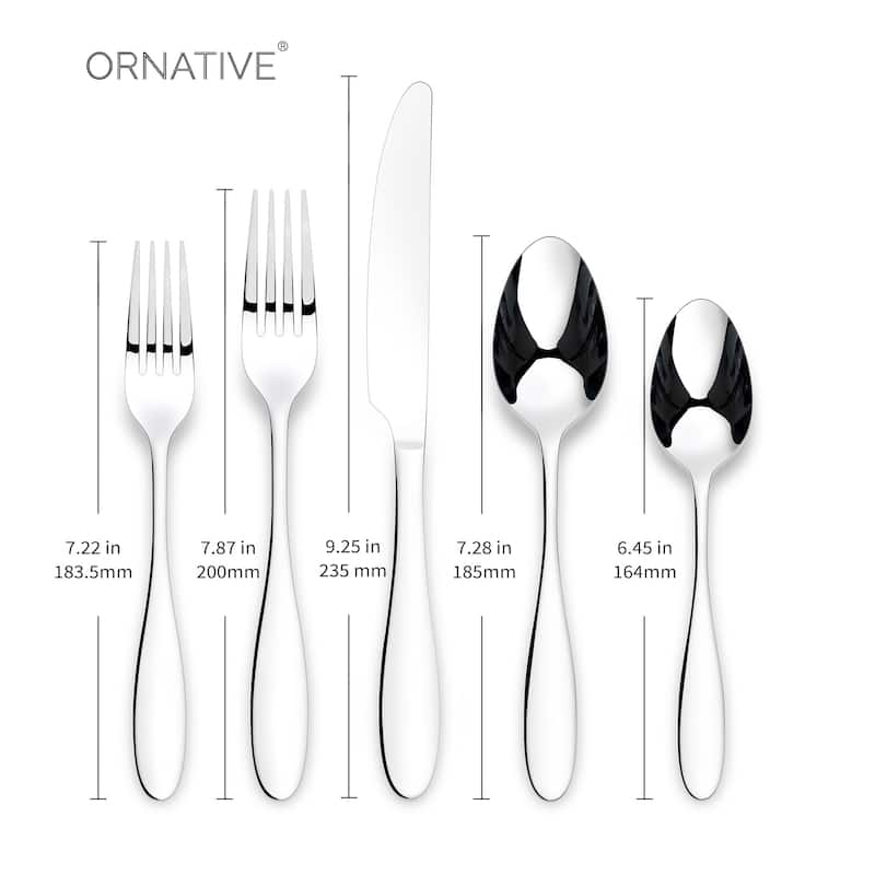 Ornative Amadea 18/0 Stainless Steel 20 Pieces Flatware Set - 10.63" H x 6.69" W x 2.76" D