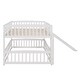 preview thumbnail 6 of 42, Contemporary Modern Style Full Over Full Low Bunk Bed,Solid Wood Bed with Fence and Ladder for Kids,Versatile Bunk Bed