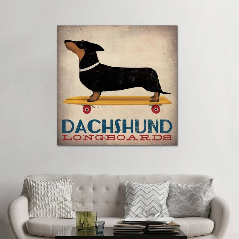 iCanvas "Dachshund Longboards " by Ryan Fowler Canvas Print