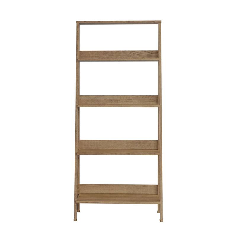 Madesa Modern 5-Tier Ladder Shelf Pantry Storage Space 24 Inch Free Standing Bookshelf Home Office Study Room and Kitchen