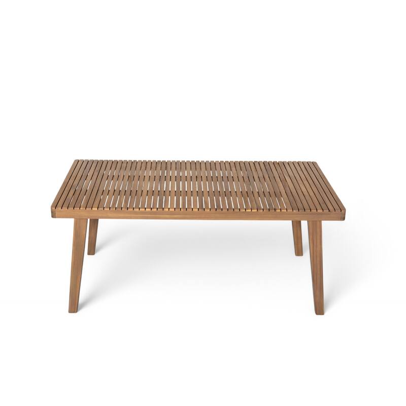 69" Acacia Wood Outdoor Dining Table with Slatted Top, 300 lbs Weight Capacity, Ideal for Patio & Garden Gatherings