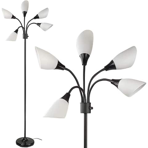 Medusa 5 Light Adjustable Floor Lamp with Acrylic Shades