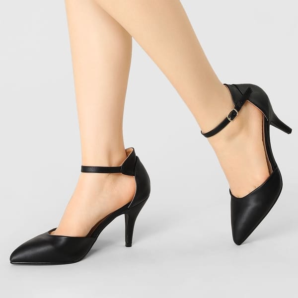 sovende Sinis Ulydighed Woman Pointed Toe Stiletto Heel Ankle Strap Pumps - Overstock - 29001866