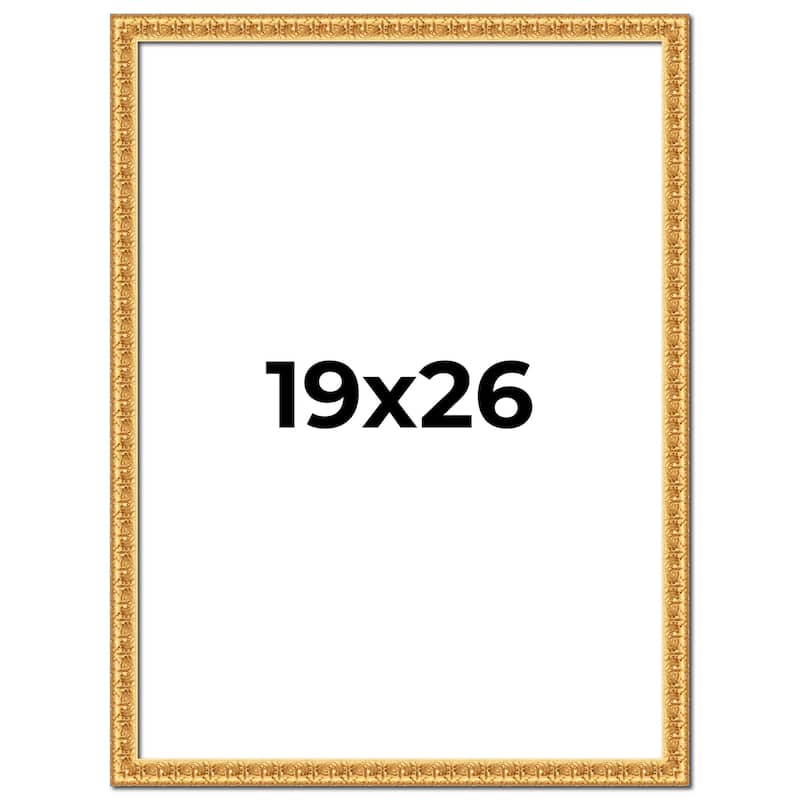 19x26 Frame Gold Real Wood Picture Frame Width 1 inches | Interior