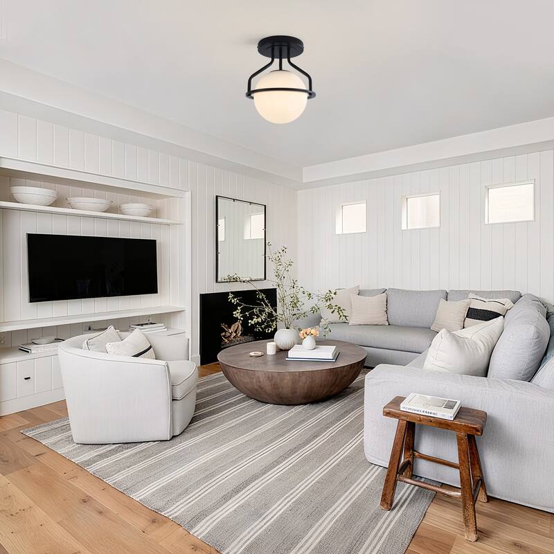 1-Lights Glass Flush Mount