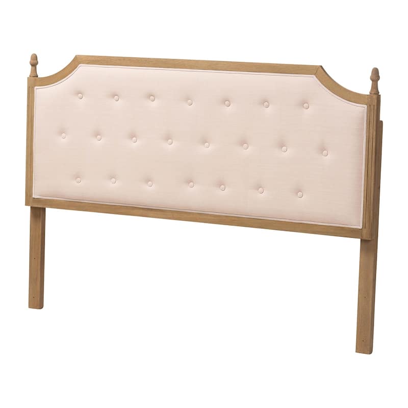 Lourdes Upholstered Headboard with Solid Wood Frame - Tufted Backrest Panel with Curved Top, Elegant Bedroom Décor, Queen Size - Queen