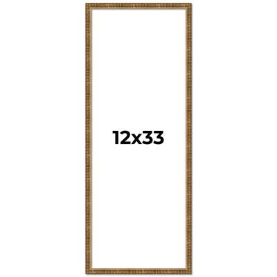 12x33 Frame Gold Kingsley Distressed Solid Wood Picture Frame Width