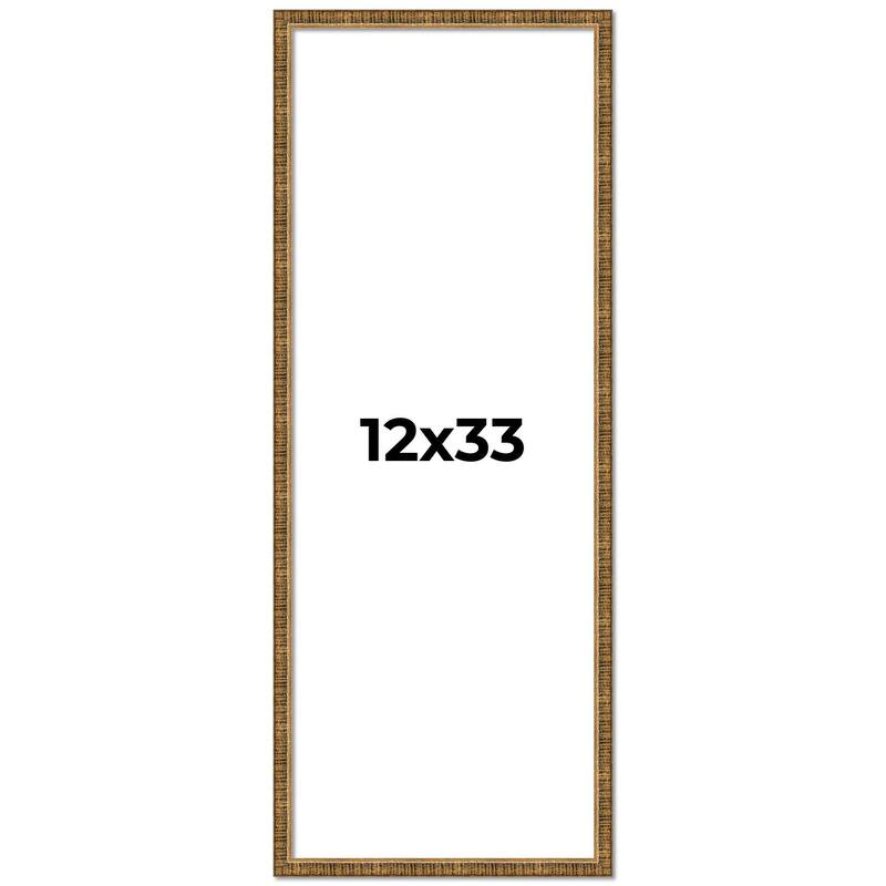 12x33 Frame Gold Picture Frame - Complete Modern Photo Frame Includes