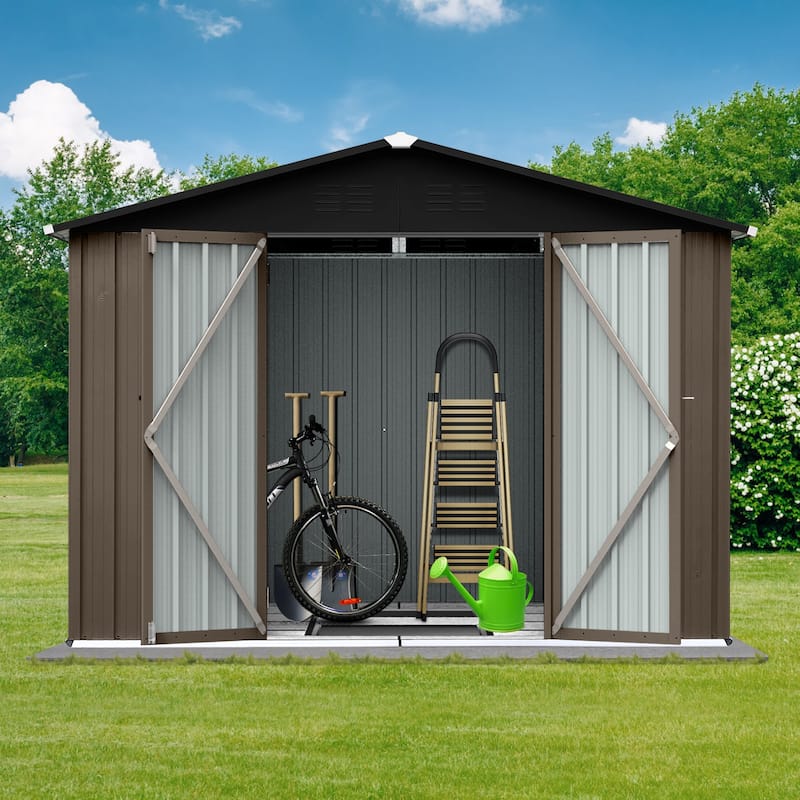10'x12' Metal Outdoor Shed Organizer & Garden Storage
