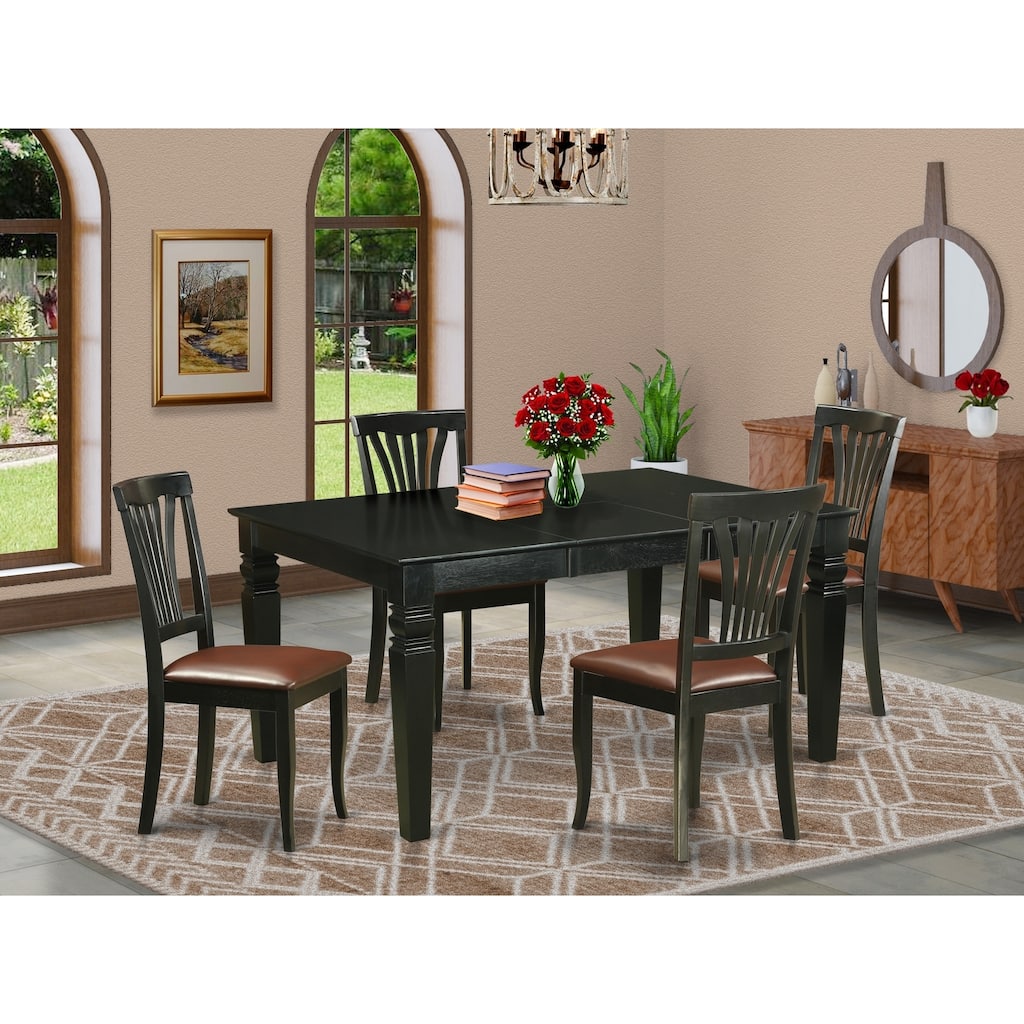 Luxury Dining Table Set - Kitchen Table with Chairs - 7 Piece Rectangle Table Set