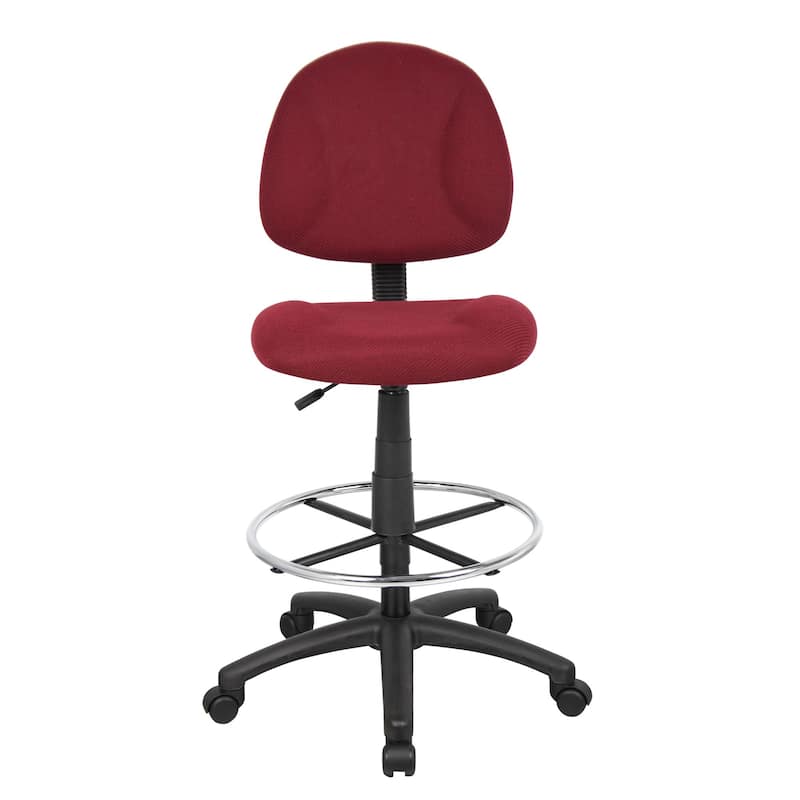 Boss Contoured Comfort Adjustable Rolling Drafting Stool Chair