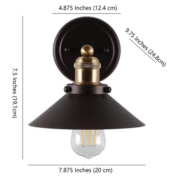 dimension image slide 17 of 22, JONATHAN Y Florence Metal Shade Sconce